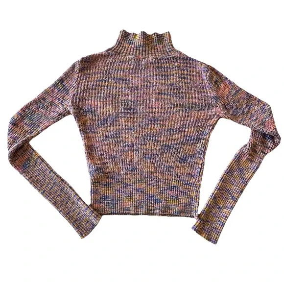 Free People Blair Spacedye Long Sleeve Pullover Sweater Candy Combo Mock Neck S - Picture 10 of 11